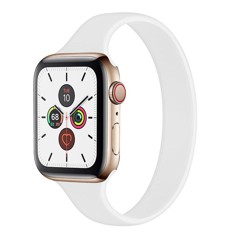 For For Apple Watch Series 10 42mm / 9 8 7 41mm / SE (2023) SE (2022) SE 6 5 4 40mm / 3 21 38mm Silicone Smartwatch Strap, Size: S - White