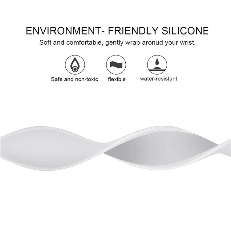 For For Apple Watch Series 10 42mm / 9 8 7 41mm / SE (2023) SE (2022) SE 6 5 4 40mm / 3 21 38mm Silicone Smartwatch Strap, Size: S - White