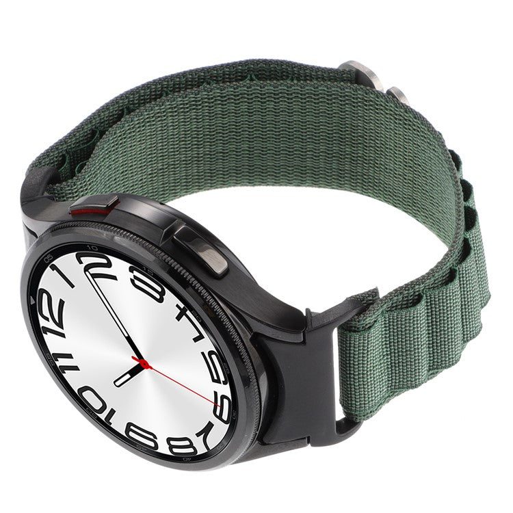For Samsung Galaxy Watch FE 40mm / Watch6 / Watch6 Classic / Watch 5 / Watch4 Nylon Watch Strap G Hook Wristband - Green