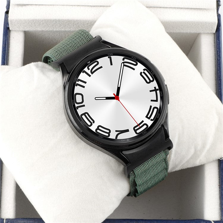 For Samsung Galaxy Watch FE 40mm / Watch6 / Watch6 Classic / Watch 5 / Watch4 Nylon Watch Strap G Hook Wristband - Green
