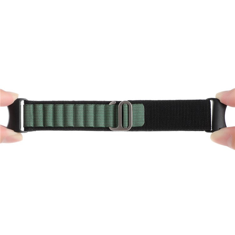 For Samsung Galaxy Watch FE 40mm / Watch6 / Watch6 Classic / Watch 5 / Watch4 Nylon Watch Strap G Hook Wristband - Green+Black
