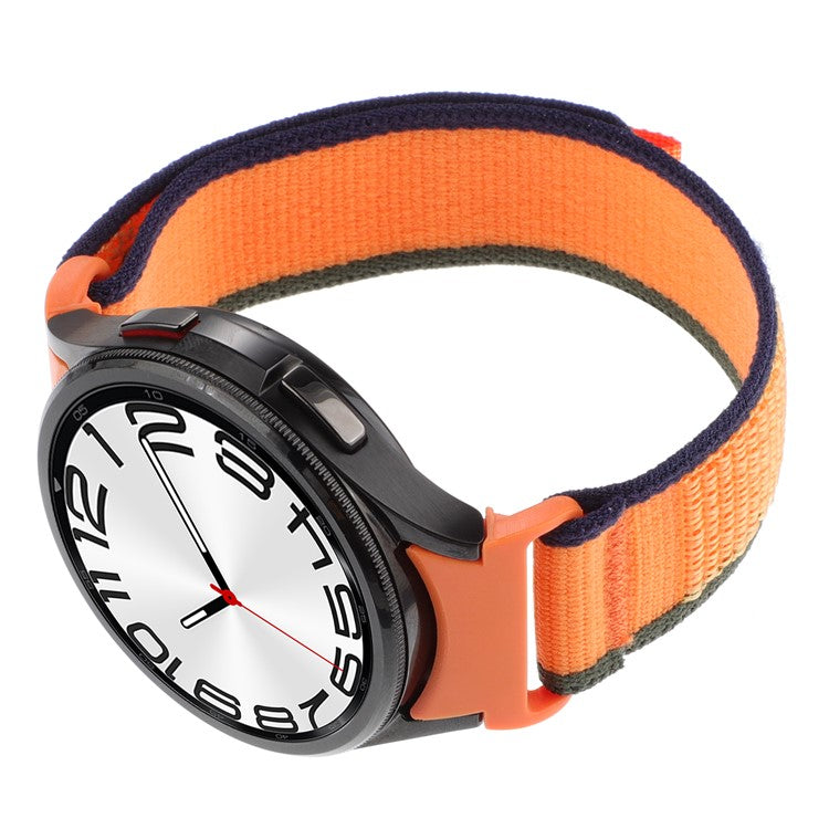 For Samsung Galaxy Watch FE 40mm / Watch6 / Watch 5 / Watch4 Trail Loop Strap Nylon Fabric Sport Watch Band - Orange / Dark Green
