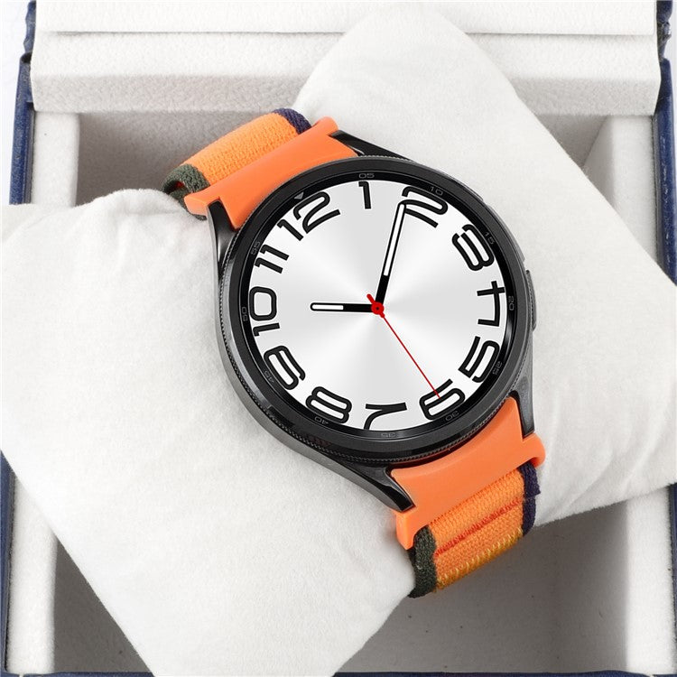For Samsung Galaxy Watch FE 40mm / Watch6 / Watch 5 / Watch4 Trail Loop Strap Nylon Fabric Sport Watch Band - Orange / Dark Green