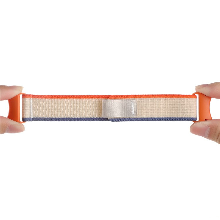 For Samsung Galaxy Watch FE 40mm / Watch6 / Watch 5 / Watch4 Trail Loop Strap Nylon Fabric Sport Watch Band - Beige / Orange