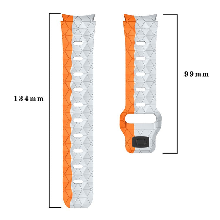 For Samsung Galaxy Watch6 / Watch 5 / Watch FE 40mm / Watch4 Silicone Strap Dual Color Watch Band Football Pattern - Black+Red Camo