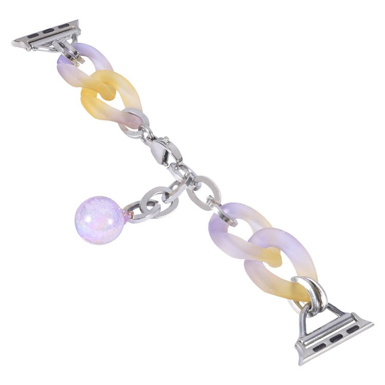 For Apple Watch Series 10 42mm / 9 8 7 41mm / 6 5 4 SE (2022) SE (2023) SE 40mm / 3 2 1 38mm Strap Slim Resin Bracelet - Purple