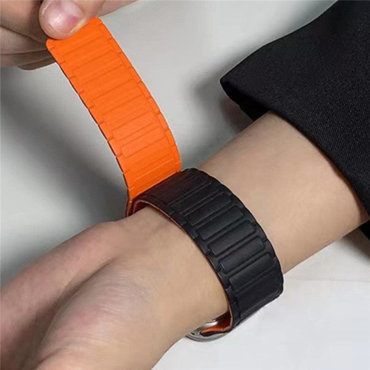 For Apple Watch 10 46mm / Ultra 2 / Ultra 49mm / 9 8 7 45mm / SE (2023) SE (2022) SE 6 5 4 44mm / 3 2 1 42mm 3 Beads Watch Strap - Black+Red