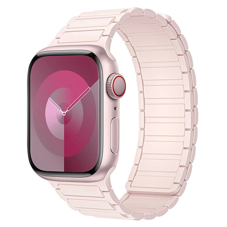 For Apple Watch Series 10 42mm / 9 8 7 41mm / 6 5 4 SE (2023) SE(2022) SE 40mm /  3 2 1 38mm Watchband Magnetic Strap - Official Bright Pink