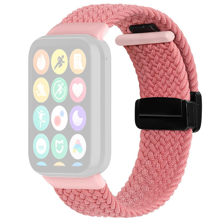 For Xiaomi Smart Band 9 Pro / Band 8 Pro / Redmi Watch 4 Nylon Braided Band Magnetic Buckle Watch Strap - Pink