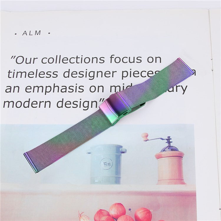 For Samsung Galaxy Watch4 40mm 44mm / Watch4 Classic 42mm 46mm Mesh Strap 20mm Stainless Steel Watch Band - Colorful