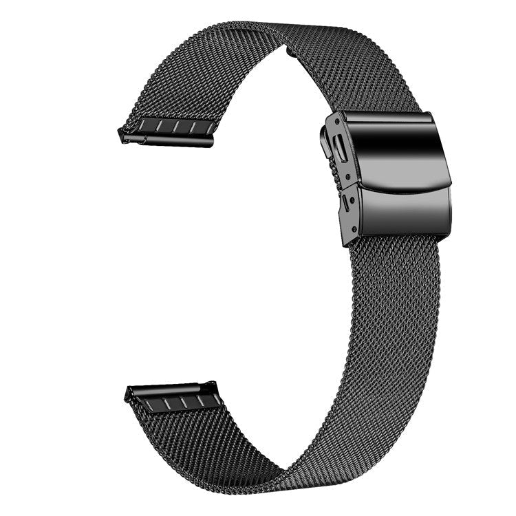 For Garmin Forerunner 245 Music / 245 / 645 / 645 Music Stainless Steel 20mm Watch Milanese Strap - Black