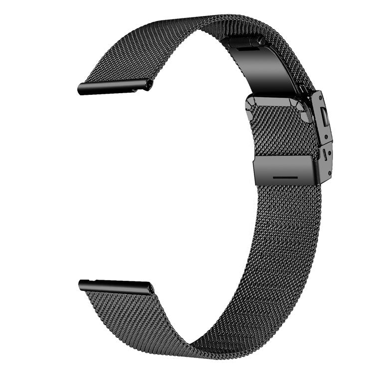 For Garmin Forerunner 245 Music / 245 / 645 / 645 Music Stainless Steel 20mm Watch Milanese Strap - Black