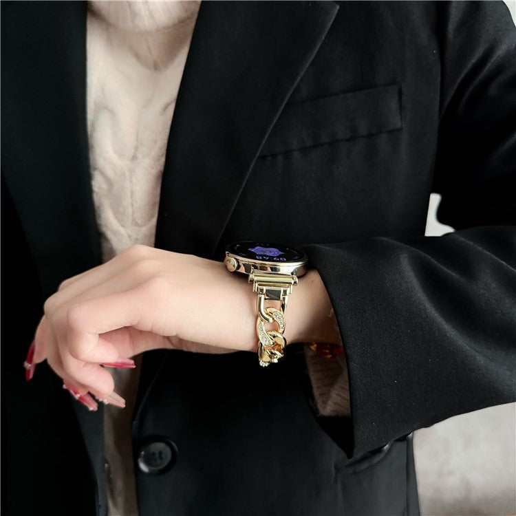 For Garmin Forerunner 255S / Xiaomi Mi Watch Stainless Steel Watch Band 18mm Wrist Strap - Rose Gold