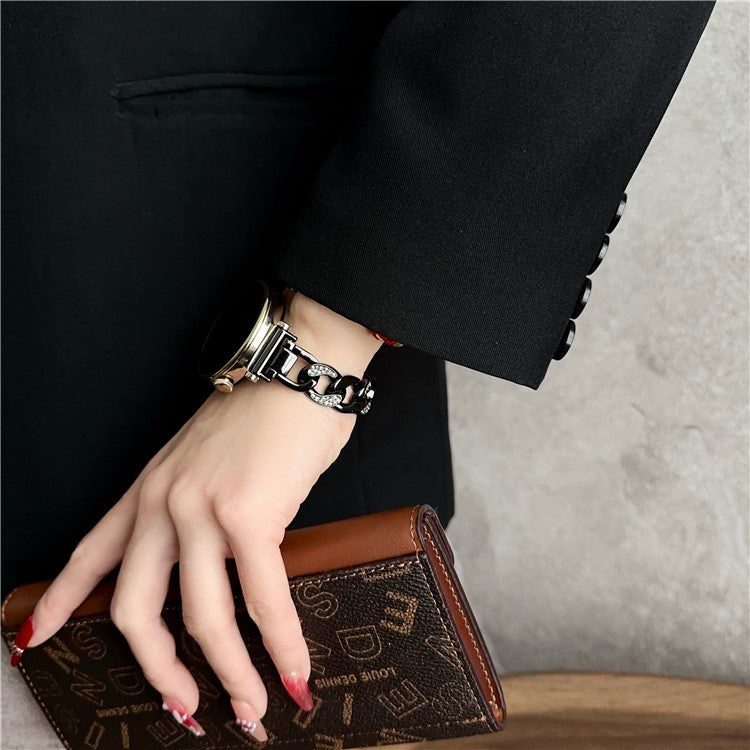 For Garmin Forerunner 255S / Xiaomi Mi Watch Stainless Steel Watch Band 18mm Wrist Strap - Rose Gold