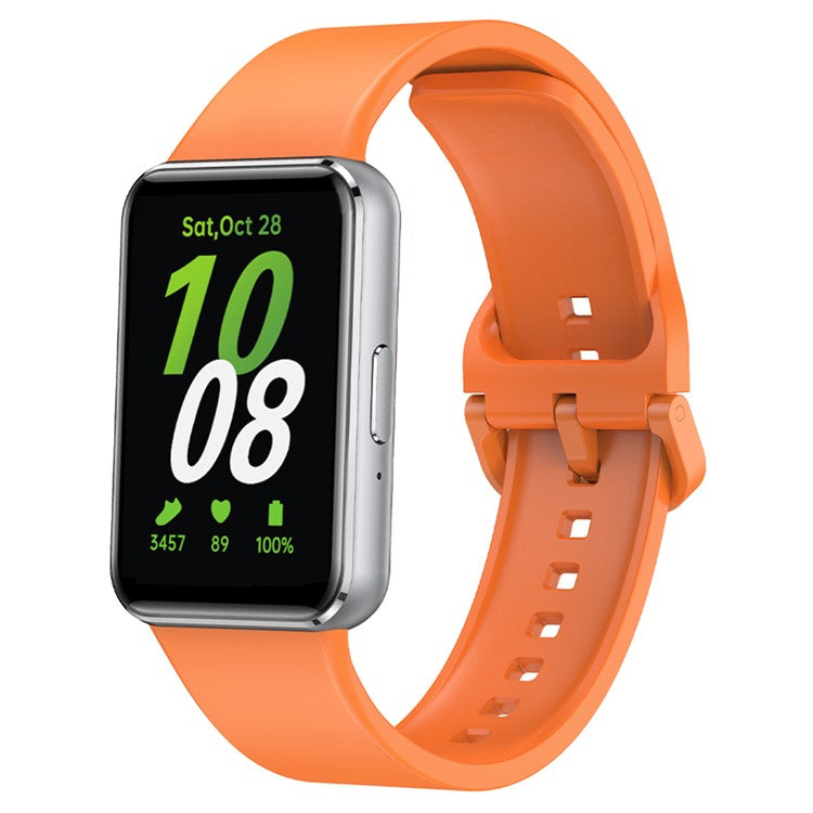 For Samsung Galaxy Fit3 Watch Band Soft Silicone Strap Replacement - Orange
