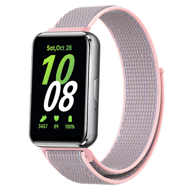 For Samsung Galaxy Fit3 Replacement Strap Braided Nylon Smart Watch Band - Pink