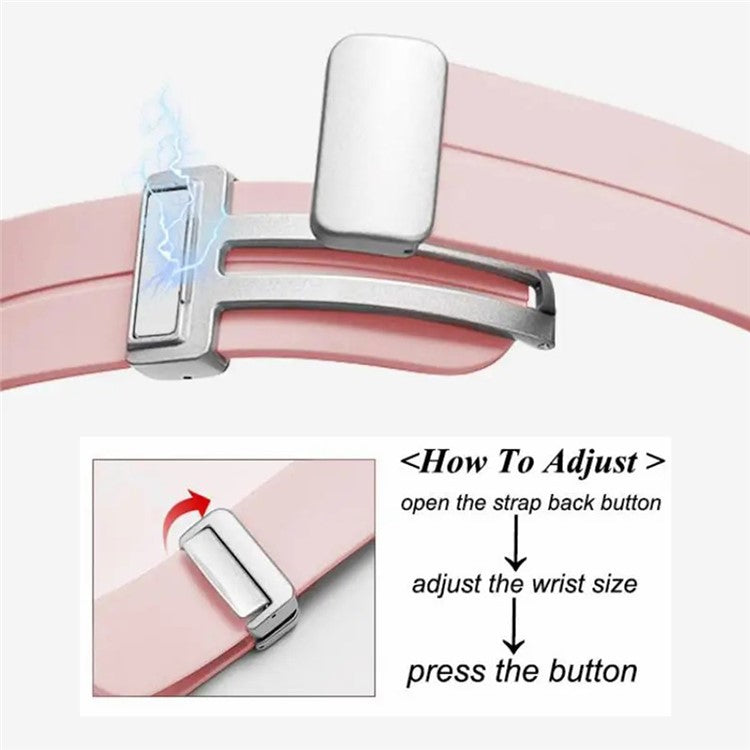 For Samsung Galaxy Watch FE 40mm / Watch4 / Watch 5 / Watch6 Wrist Strap Soft Silicone Watch Band with Magnetic Buckle - Space Grey