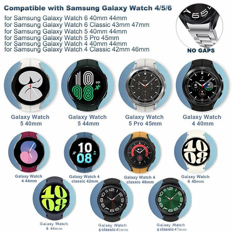 For Samsung Galaxy Watch FE 40mm / Watch4 / Watch 5 / Watch6 Wrist Strap Soft Silicone Watch Band with Magnetic Buckle - Space Grey