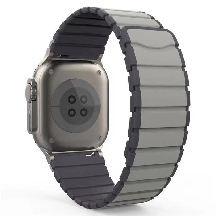 Silicone Band for Apple Watch 10 46mm / Ultra 2 / Ultra 49mm / 9 8 7 45mm / SE (2023) SE (2022) SE 6 5 4 44mm / 3 2 1 42mm Magnetic Strap - Grey
