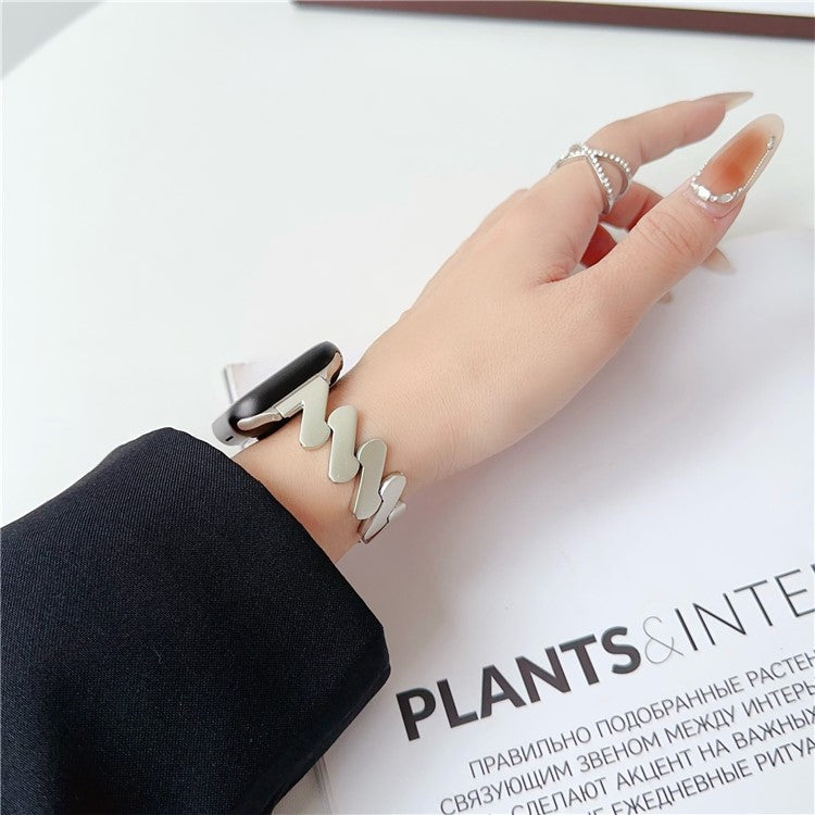 Zinc Alloy Band for Apple Watch 10 46mm / Ultra 2 / Ultra 49mm / 9 8 7 45mm / SE (2023) SE (2022) SE 6 5 4 44mm / 3 2 1 42mm Watch Strap - Gold