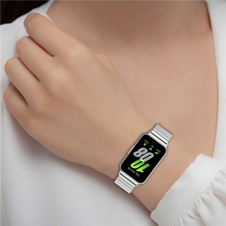 For Samsung Galaxy Fit3 SM-R390 Stainless Steel Strap Butterfly Buckle Replacement Band - Gold