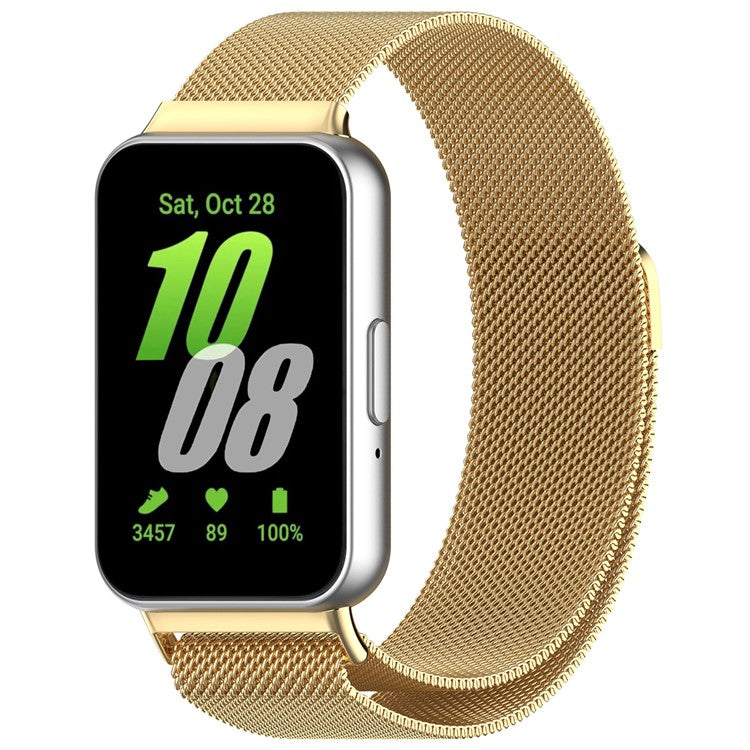 For Samsung Galaxy Fit3 SM-R390 Replacement Wrist Band Magnetic Milanese Watch Strap - Gold