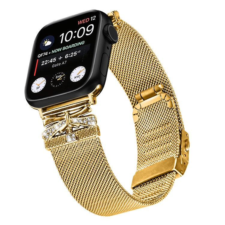 For Apple Watch 10 46mm / Ultra 2 / Ultra 49mm / 9 8 7 45mm / SE (2023) SE (2022) SE 6 5 4 44mm / 3 2 1 42mm Electroplating Watch Strap - Gold