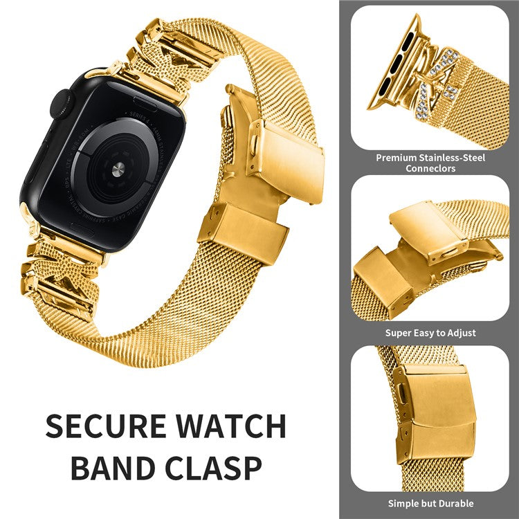 For Apple Watch 10 46mm / Ultra 2 / Ultra 49mm / 9 8 7 45mm / SE (2023) SE (2022) SE 6 5 4 44mm / 3 2 1 42mm Electroplating Watch Strap - Gold