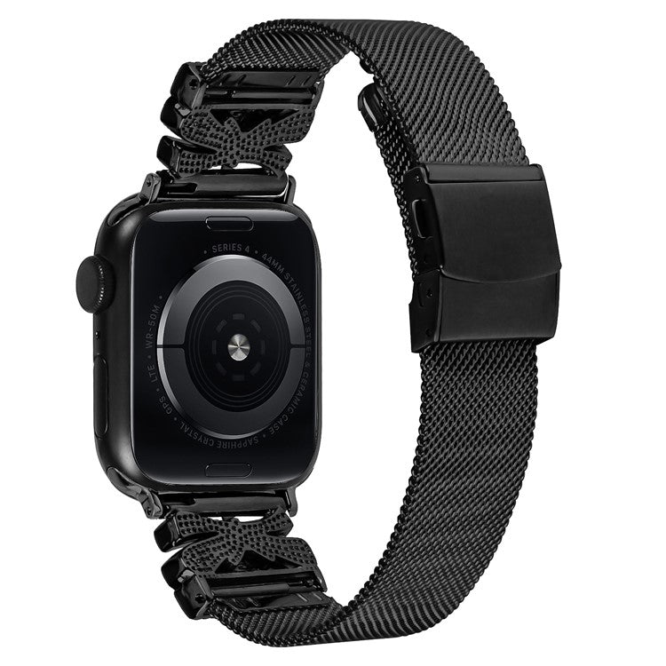 Watch Band for Apple Watch Series 10 42mm / 9 8 7 41mm / Series 6 5 4 SE SE (2022) SE (2023) 40mm / Series 3 2 1 38mm Stainless Steel Strap - Black