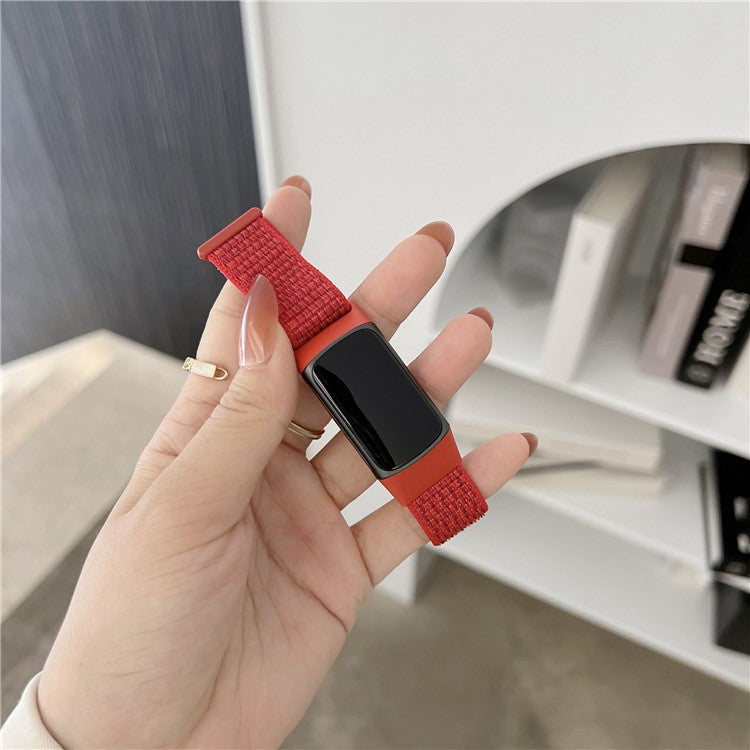 For Fitbit Charge 5 / 6 Nylon Strap Quick Release Sport Watch Band - Seashell