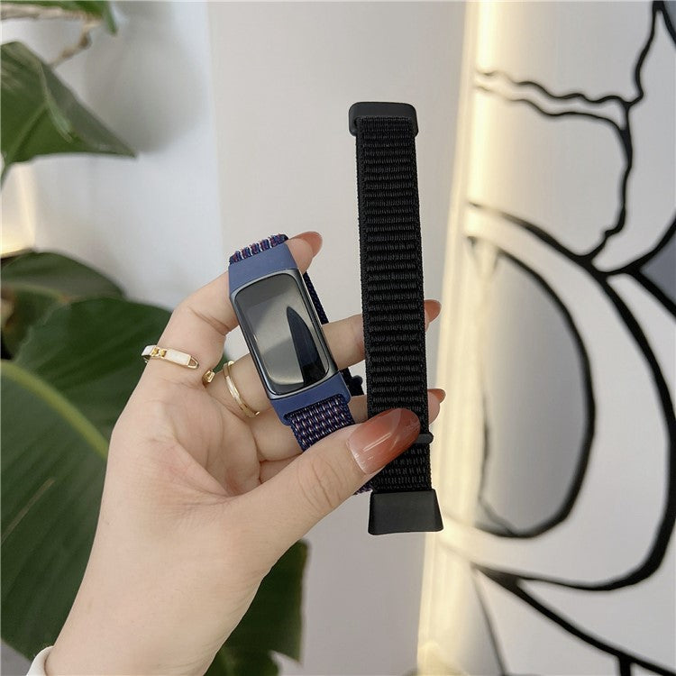 For Fitbit Charge 5 / 6 Nylon Strap Quick Release Sport Watch Band - Black