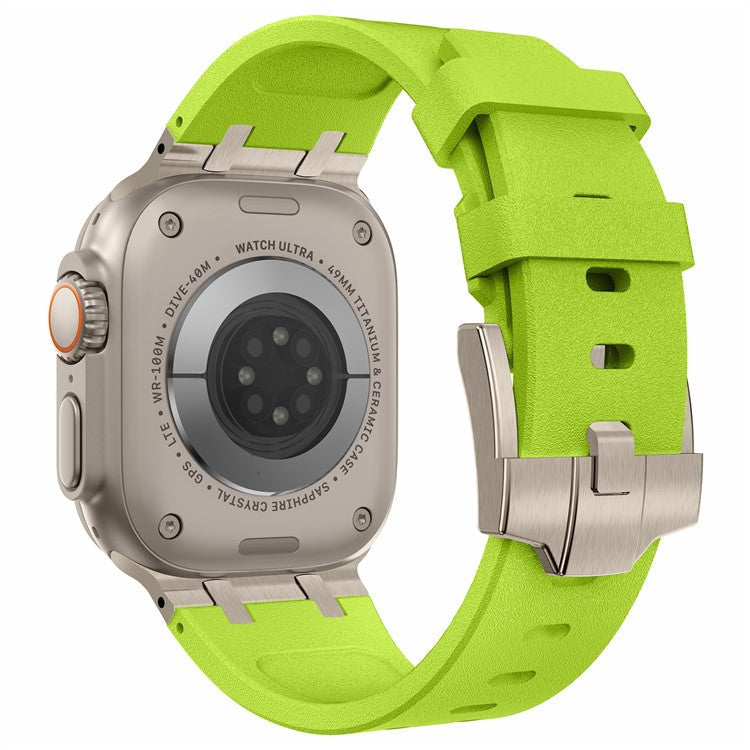 For Apple Watch 10 46mm / Ultra 2 / Ultra 49mm / 9 8 7 45mm / SE (2023) SE (2022) SE 6 5 4 44mm / 3 2 1 42mm Stone Texture Strap - Titanium+Green