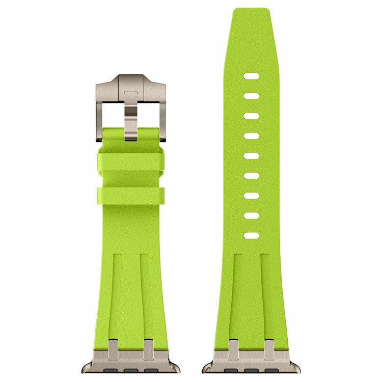 For Apple Watch 10 46mm / Ultra 2 / Ultra 49mm / 9 8 7 45mm / SE (2023) SE (2022) SE 6 5 4 44mm / 3 2 1 42mm Stone Texture Strap - Titanium+Green