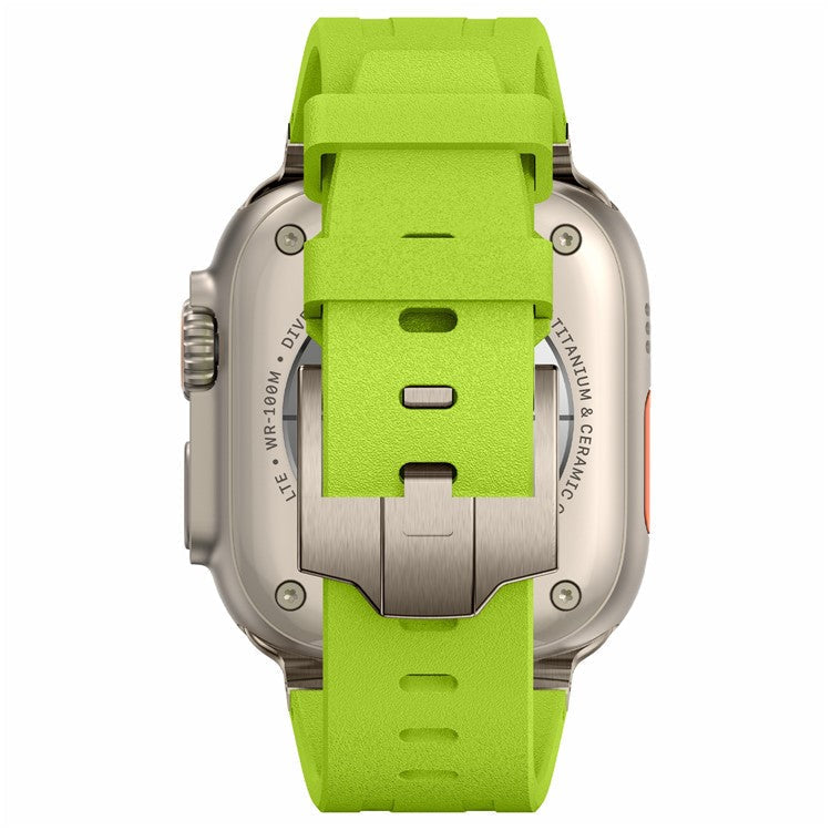 For Apple Watch 10 46mm / Ultra 2 / Ultra 49mm / 9 8 7 45mm / SE (2023) SE (2022) SE 6 5 4 44mm / 3 2 1 42mm Stone Texture Strap - Titanium+Green