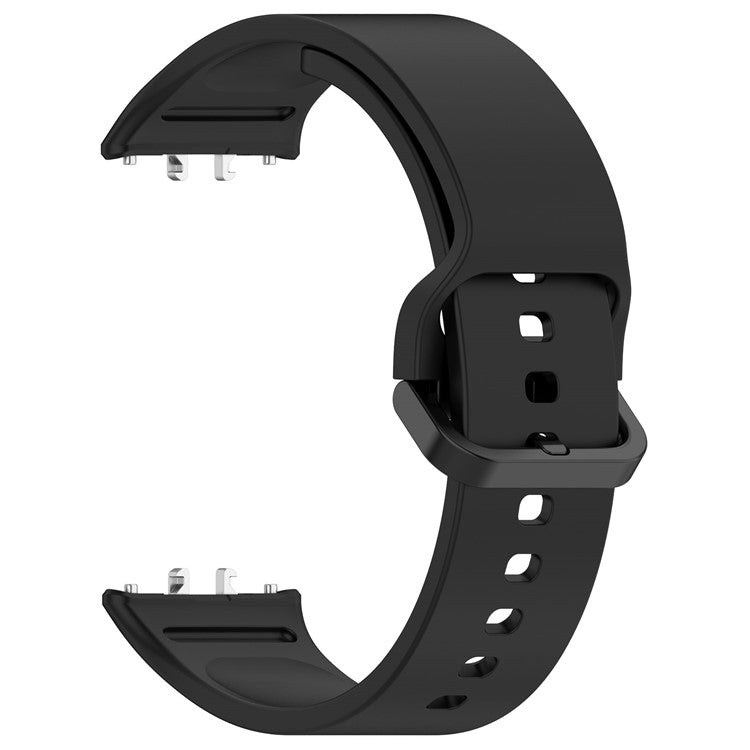 For Samsung Galaxy Fit3 (SM-R390) Watch Bracelet Soft Silicone Strap with Flat Buckle - Black