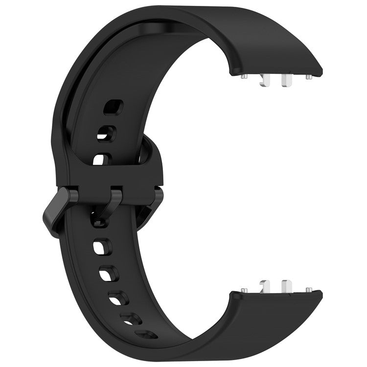 For Samsung Galaxy Fit3 (SM-R390) Watch Bracelet Soft Silicone Strap with Flat Buckle - Black
