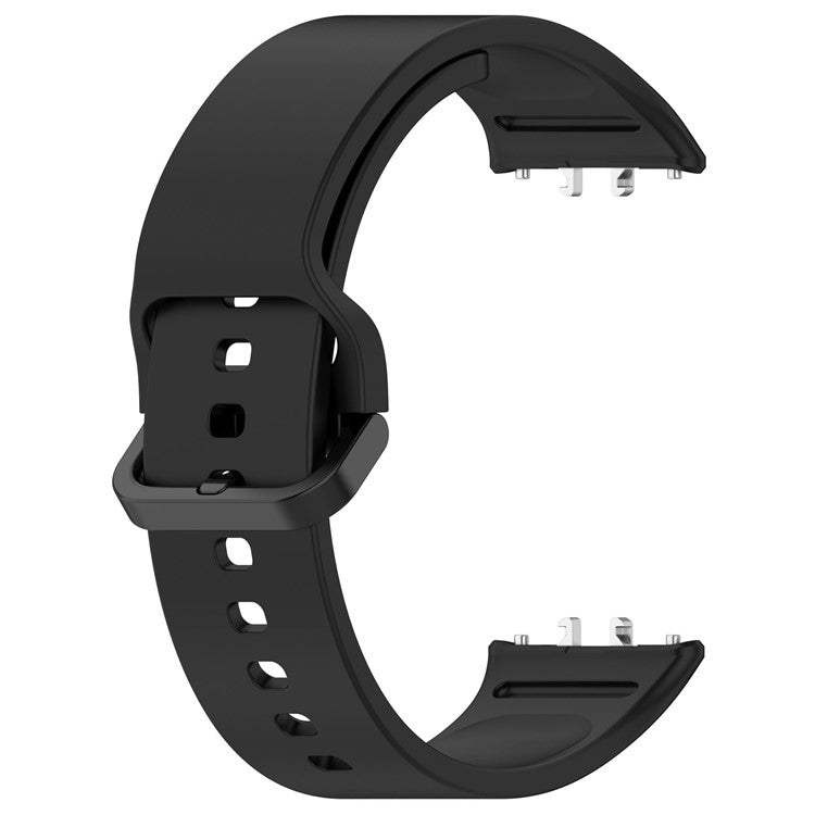 For Samsung Galaxy Fit3 (SM-R390) Watch Bracelet Soft Silicone Strap with Flat Buckle - Black