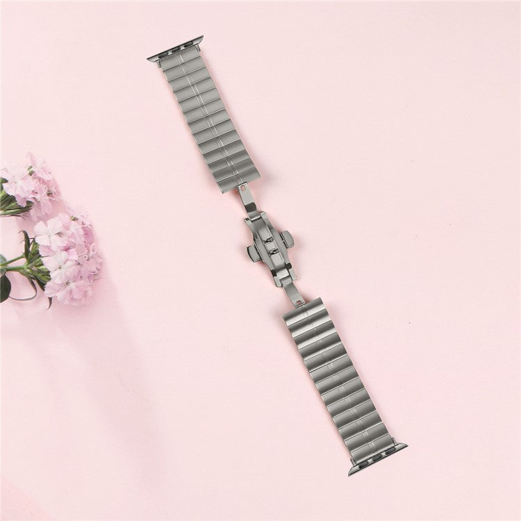 For Apple Watch Series 10 42mm / 9 8 7 41mm / Series 6 5 4 SE (2022) SE (2023) SE 40mm / Series 3 2 1 38mm Stainless Steel Strap - Titanium