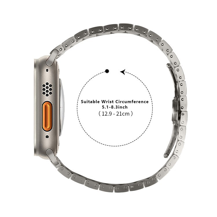 For Apple Watch Series 10 42mm / 9 8 7 41mm / Series 6 5 4 SE (2022) SE (2023) SE 40mm / Series 3 2 1 38mm Stainless Steel Strap - Titanium