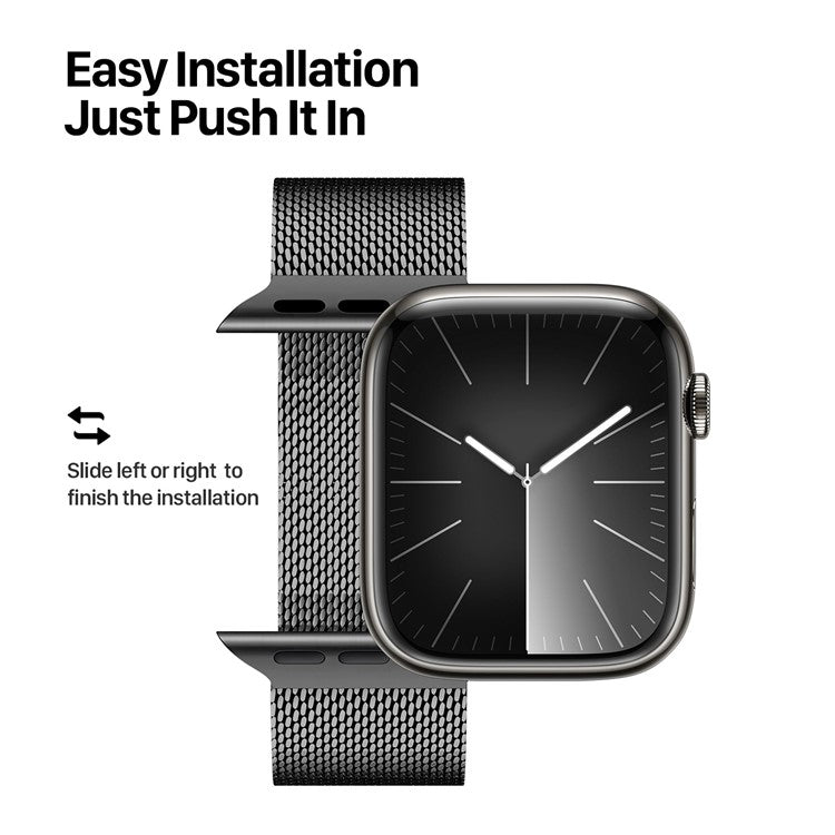 DUX DUCIS Milanese Pro Series Strap for Apple Watch Series 10 46mm / Ultra 2 / Ultra 49mm / 9 8 7 45mm / SE (2023) SE (2022) SE 6 5 4 44mm / 3 2 1 42mm Metal Watch Band - Black