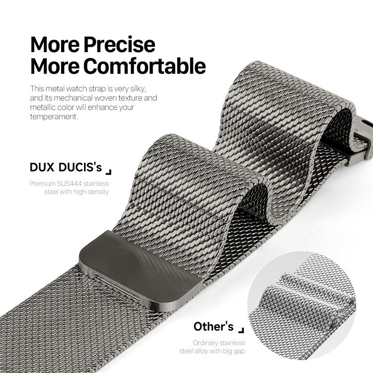 DUX DUCIS Milanese Pro Series Strap for Apple Watch Series 10 46mm / Ultra 2 / Ultra 49mm / 9 8 7 45mm / SE (2023) SE (2022) SE 6 5 4 44mm / 3 2 1 42mm Metal Watch Band - Graphite