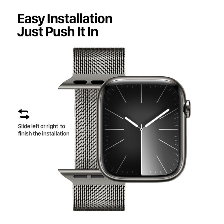 DUX DUCIS Milanese Pro Series Strap for Apple Watch Series 10 46mm / Ultra 2 / Ultra 49mm / 9 8 7 45mm / SE (2023) SE (2022) SE 6 5 4 44mm / 3 2 1 42mm Metal Watch Band - Graphite