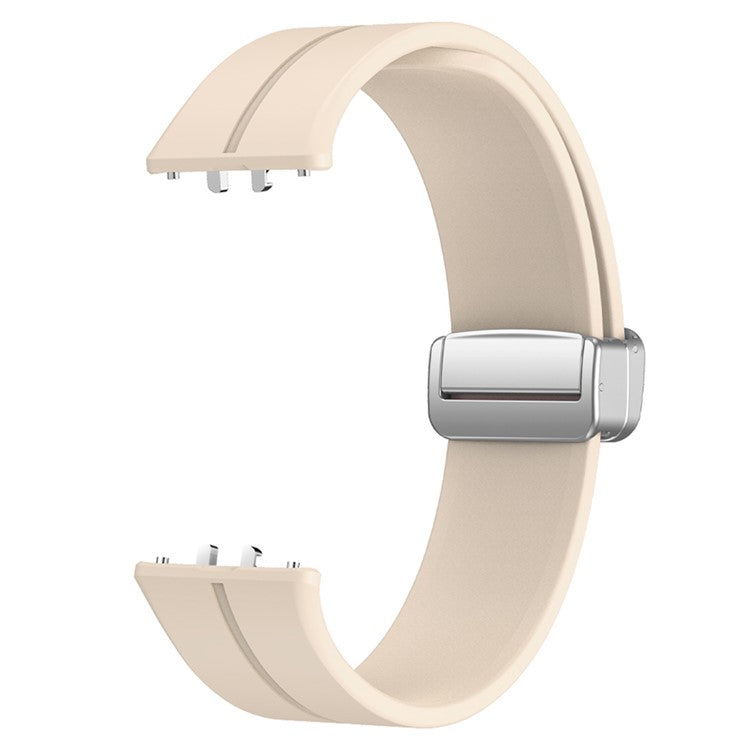 For Samsung Galaxy Fit3 Replacement Wrist Band Soft Silicone Watch Band with Magnetic Folding Buckle - Starlight