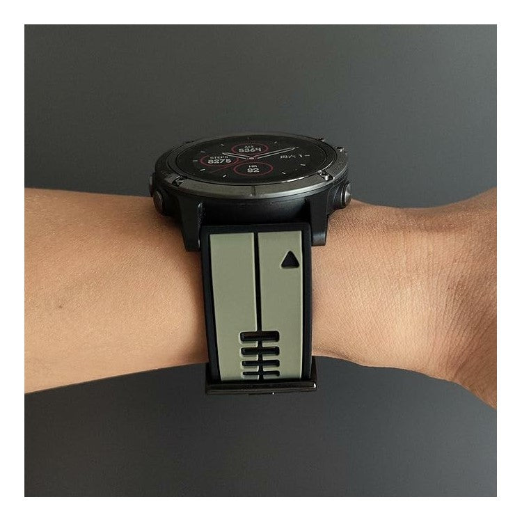 KALEBOL KLB-ZWGJ-001 For Garmin Fenix 7 / 7 Pro Silicone Watch Band QuickFit 22mm Dual Color Strap - Red+Black