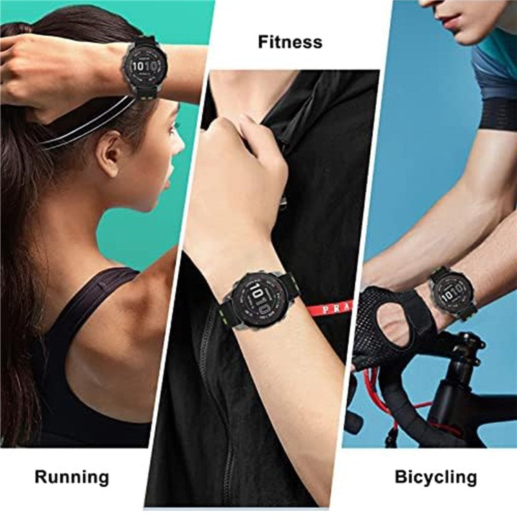 KALEBOL KLB-SSGJ-003 For Garmin Fenix 7X / 7X Pro Watch Band QuickFit 26mm Magnetic Buckle Silicone Band - Black+Red