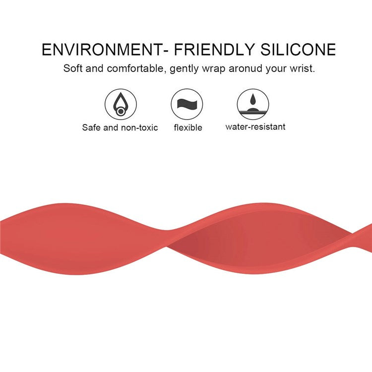 Size S for Apple Watch 10 46mm / Ultra 2 / Ultra 49mm / 9 8 7 45mm / SE (2023) SE (2022) SE 6 5 4 44mm / 3 2 1 42mm Silicone Watch Band Bracelet - Red