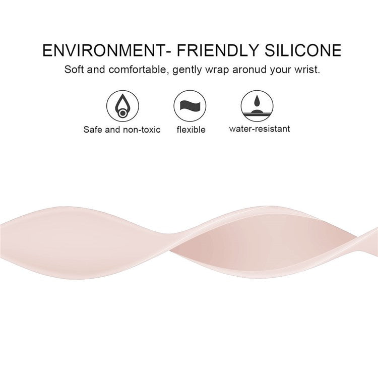 Size S for Apple Watch 10 46mm / Ultra 2 / Ultra 49mm / 9 8 7 45mm / SE (2023) SE (2022) SE 6 5 4 44mm / 3 2 1 42mm Silicone Watch Band Bracelet - Pink