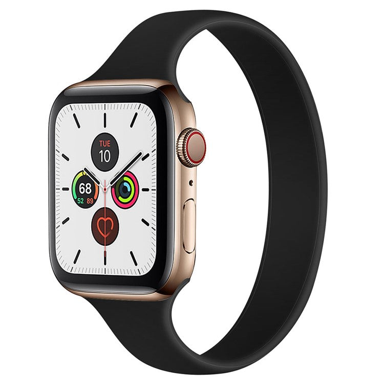 Size L for Apple Watch 10 46mm / Ultra 2 / Ultra 49mm / 9 8 7 45mm / SE (2023) SE (2022) SE 6 5 4 44mm / 3 2 1 42mm Silicone Watch Band - Black