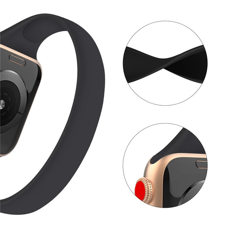 Size L for Apple Watch 10 46mm / Ultra 2 / Ultra 49mm / 9 8 7 45mm / SE (2023) SE (2022) SE 6 5 4 44mm / 3 2 1 42mm Silicone Watch Band - Black
