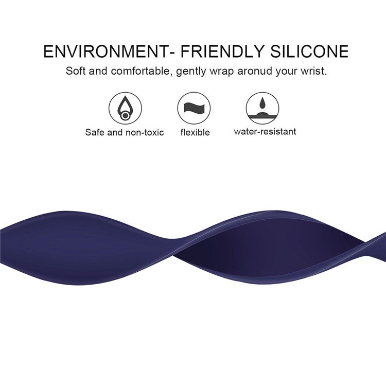 Size L for Apple Watch 10 46mm / Ultra 2 / Ultra 49mm / 9 8 7 45mm / SE (2023) SE (2022) SE 6 5 4 44mm / 3 2 1 42mm Silicone Watch Band - Sapphire